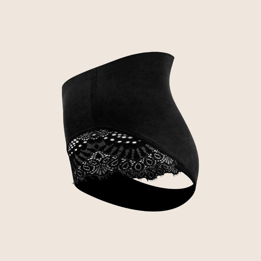 Lilova Period Proof Underwear Leak Free Menstrual Panty Built In Absorbent Undies Best Cycle Protection Panties Brief Seamless Soft-Brushed Cloud High-Waist #color_black