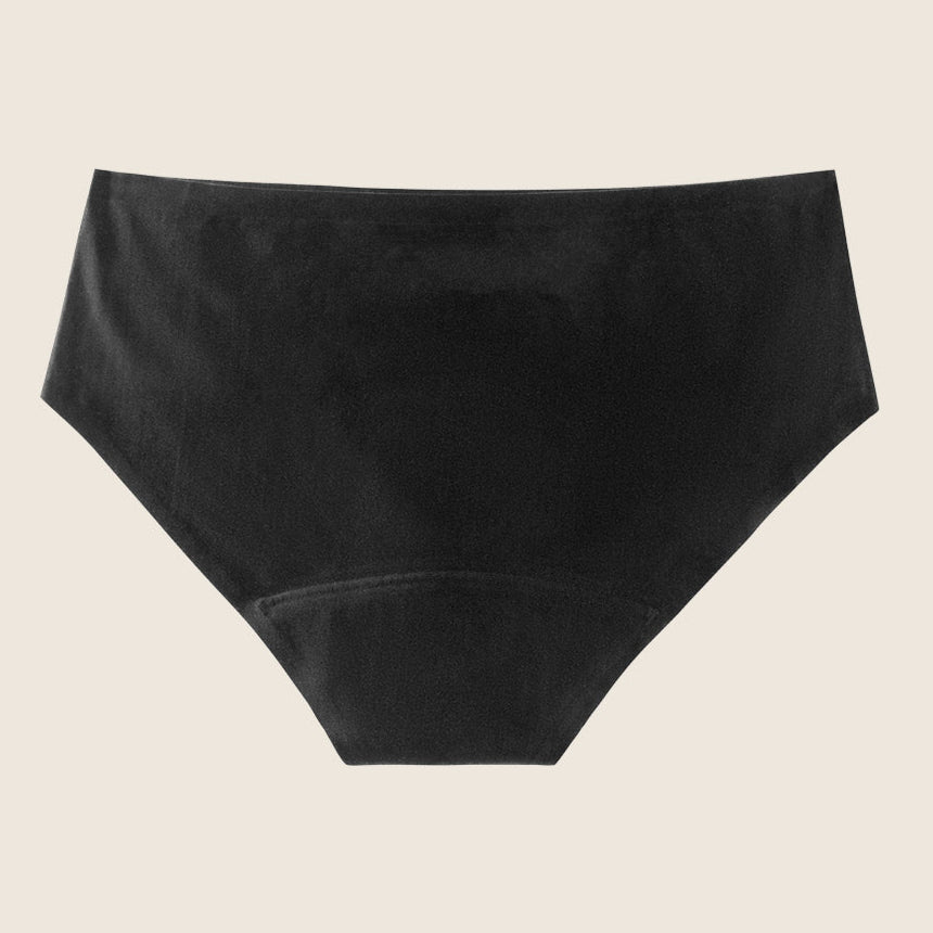 Lilova Period Proof Underwear Leak Free Menstrual Panty Built In Absorbent Undies Best Cycle Protection Panties Brief Seamless Soft-Brushed Cloud Hipster #color_black