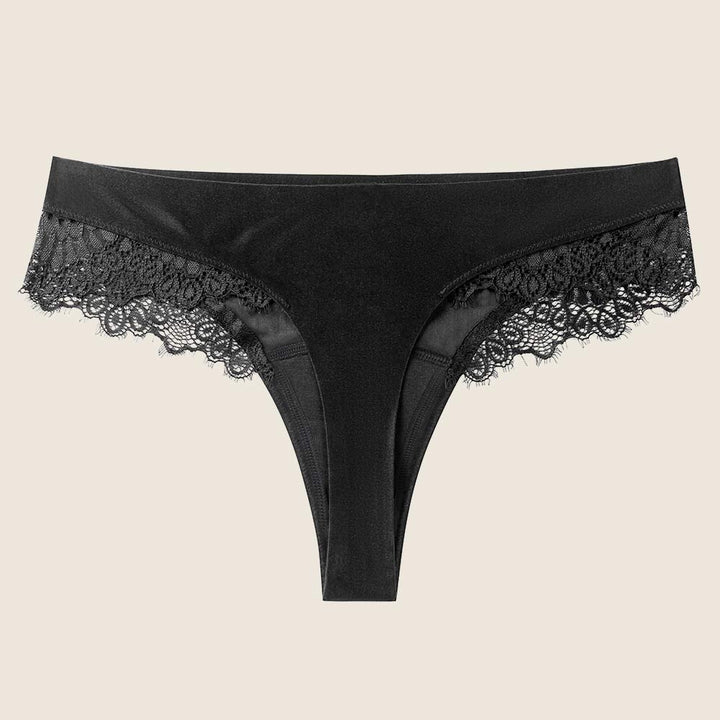 Lilova Period Proof Underwear Leak Free Menstrual Panty Built In Absorbent Undies Best Cycle Protection Panties Brief Seamless Soft-Brushed Cloud Thong #color_black