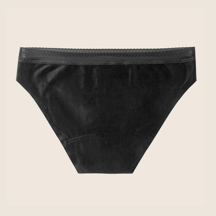 Lilova Period Proof Underwear Leak Free Menstrual Panty Built In Absorbent Undies Best Cycle Protection Panties Brief Seamless Soft-Brushed Cloud Bikini #color_black