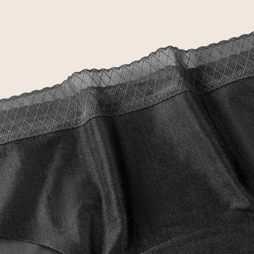 Lilova Period Proof Underwear Leak Free Menstrual Panty Built In Absorbent Undies Best Cycle Protection Panties Brief Seamless Soft-Brushed Cloud Bikini #color_black