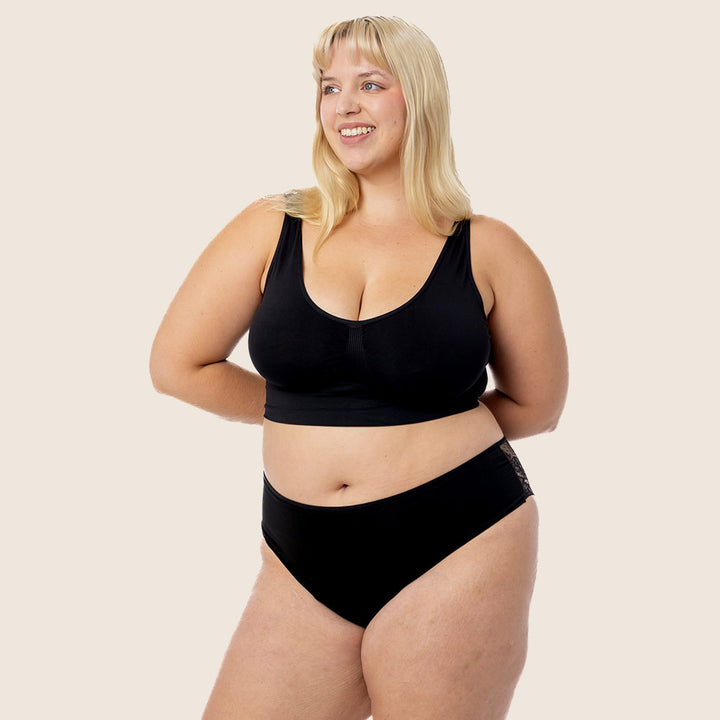 Lilova Period Proof Underwear Leak Free Menstrual Panty Built In Absorbent Undies Best Cycle Protection Panties Lace Bamboo High-Waist Plus-Size