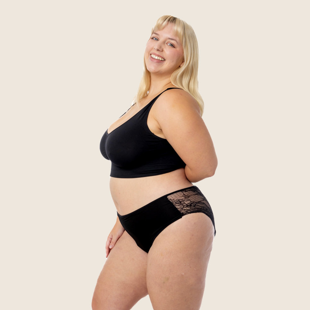 Lilova Period Proof Underwear Leak Free Menstrual Panty Built In Absorbent Undies Best Cycle Protection Panties Lace Bamboo High-Waist Plus-Size