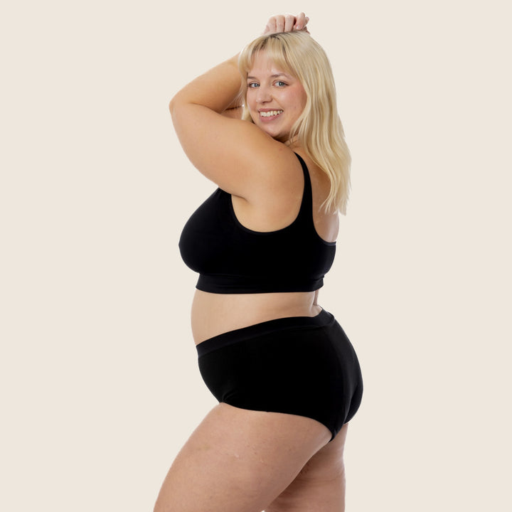 Lilova Period Proof Underwear Leak Free Menstrual Panty Built In Absorbent Undies Best Cycle Protection Panties Jade Cotton Brief heavy absorbency