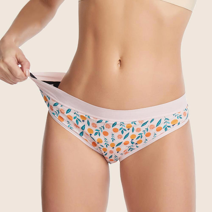 Lilova Period Proof Underwear Leak Free Menstrual Panty Built In Pad Absorbent Undies Best Cycle Protection Panties Teen Teenager Tween Lily Cotton Bikini #color_oranges