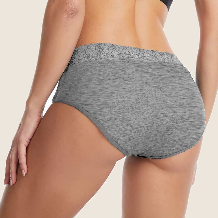 Lilova Period Proof Underwear Leak Free Menstrual Panty Built In Absorbent Undies Best Cycle Protection Panties Brief Avery Cotton hip hugger #color_grey