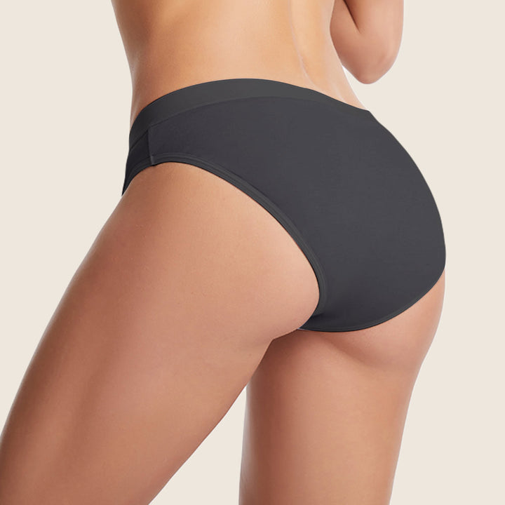 Lilova Period Proof Underwear Leak Free Menstrual Panty Built In Absorbent Undies Best Cycle Protection Panties Brief Lily Cotton Bikini #color_black