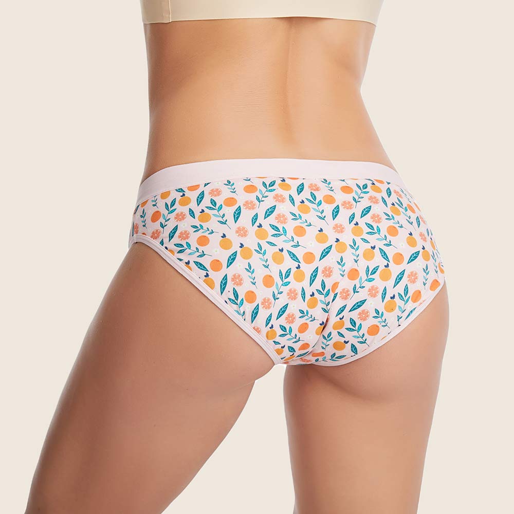 Lilova Period Proof Underwear Leak Free Menstrual Panty Built In Pad Absorbent Undies Best Cycle Protection Panties Teen Teenager Tween Lily Cotton Bikini #color_oranges