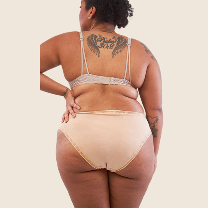 Lilova Period Proof Underwear Leak Free Menstrual Panty Built In Absorbent Undies Best Cycle Protection Panties Brief Mia Cotton Bikini heavy absorbency #color_beige