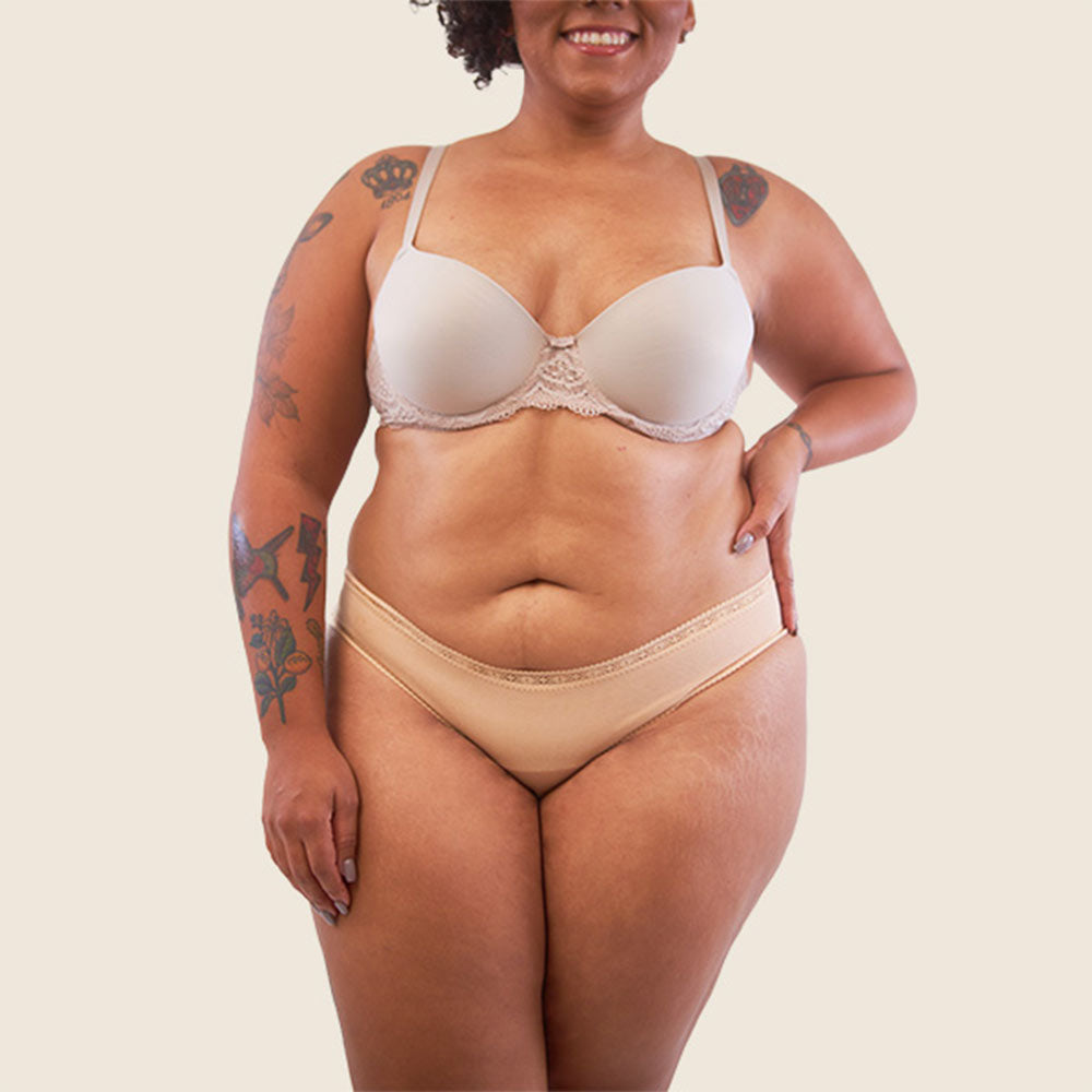 Lilova Period Proof Underwear Leak Free Menstrual Panty Built In Absorbent Undies Best Cycle Protection Panties Brief Mia Cotton Bikini heavy absorbency #color_beige