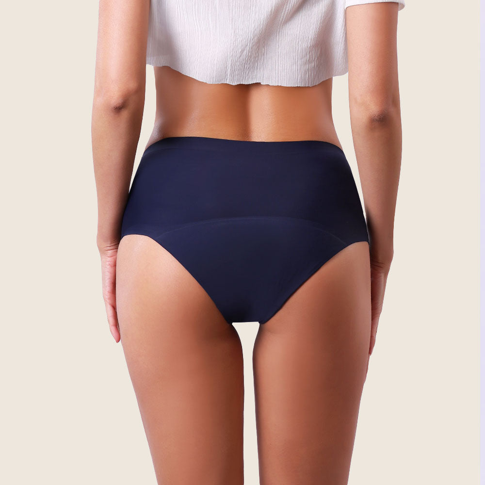 Lilova Period Proof Underwear Leak Free Menstrual Panty Built In Absorbent Undies Best Cycle Protection Panties Brief Seamless Second Skin French Cut #color_navy