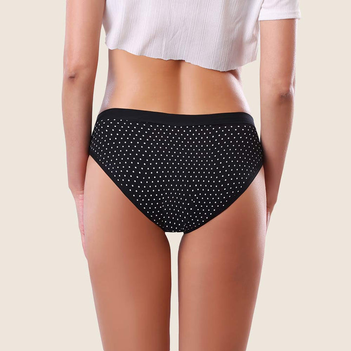 Lilova Period Proof Underwear Leak Free Menstrual Panty Built In Absorbent Undies Best Cycle Protection Panties Brief Lily Cotton Bikini #color_polka-dots