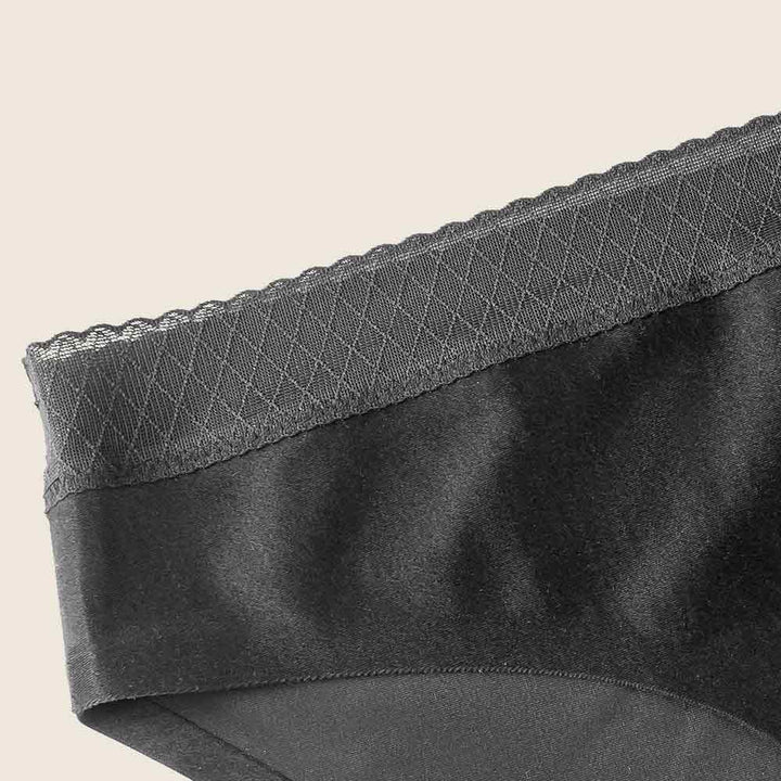 Lilova Period Proof Underwear Leak Free Menstrual Panty Built In Absorbent Undies Best Cycle Protection Panties Brief Seamless Soft-Brushed Cloud Bikini #color_black