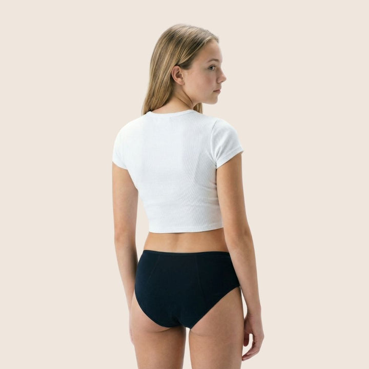 Lilova Period Proof Underwear Leak Free Menstrual Panty Built In Pad Absorbent Undies Best Cycle Protection Panties Teen Teenager Tween Sloane Organic Cotton Hipster #color_black