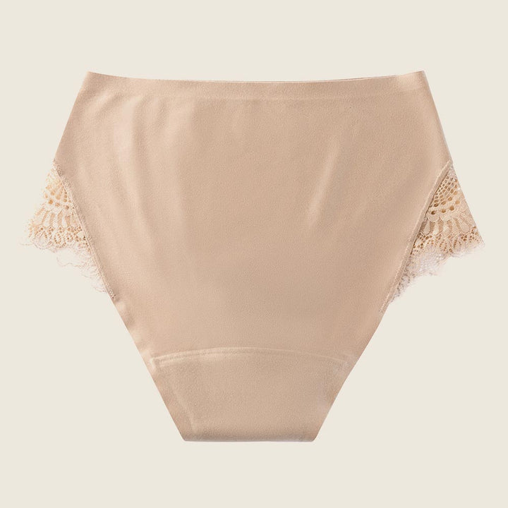 Lilova Period Proof Underwear Leak Free Menstrual Panty Built In Absorbent Undies Best Cycle Protection Panties Brief Seamless Soft-Brushed Cloud High-Waist #color_beige