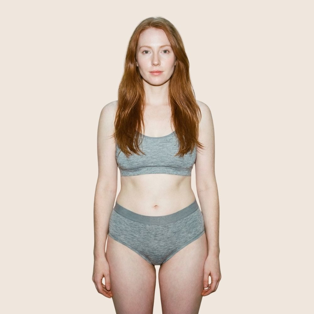 Lilova Period Proof Underwear Leak Free Menstrual Panty Built In Absorbent Undies Best Cycle Protection Panties Jade Cotton Brief heavy absorbency #color_grey