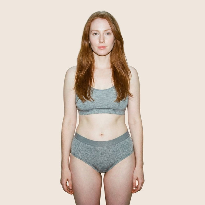 Lilova Period Proof Underwear Leak Free Menstrual Panty Built In Absorbent Undies Best Cycle Protection Panties Jade Cotton Brief heavy absorbency #color_grey