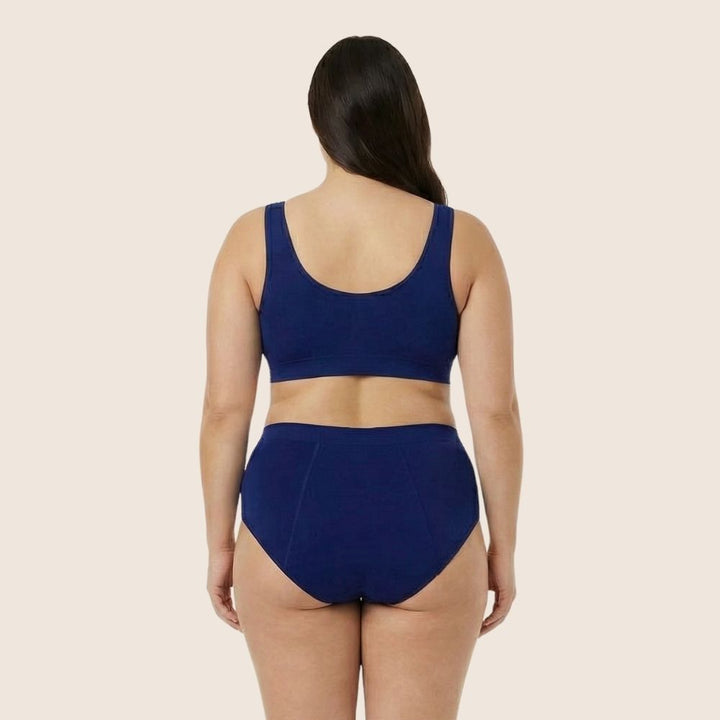 Lilova Period Proof Underwear Leak Free Menstrual Panty Built In Absorbent Undies Best Cycle Protection Panties Jade Cotton Brief heavy absorbency #color_navy