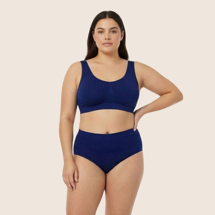 Lilova Period Proof Underwear Leak Free Menstrual Panty Built In Absorbent Undies Best Cycle Protection Panties Jade Cotton Brief heavy absorbency #color_navy