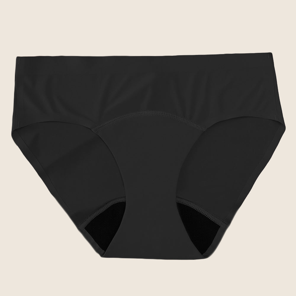 Lilova Period Proof Underwear Leak Free Menstrual Panty Built In Absorbent Undies Best Cycle Protection Panties heavy absorbency Brief Seamless Second Skin Bikini #color_black
