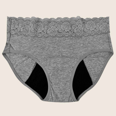 Lilova Period Proof Underwear Leak Free Menstrual Panty Built In Absorbent Undies Best Cycle Protection Panties Brief Avery Cotton hip hugger #color_grey