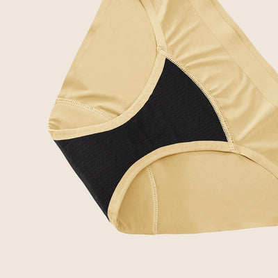 Lilova Period Proof Underwear Leak Free Menstrual Panty Built In Absorbent Undies Best Cycle Protection Panties heavy absorbency Brief Seamless Second Skin Bikini #color_beige