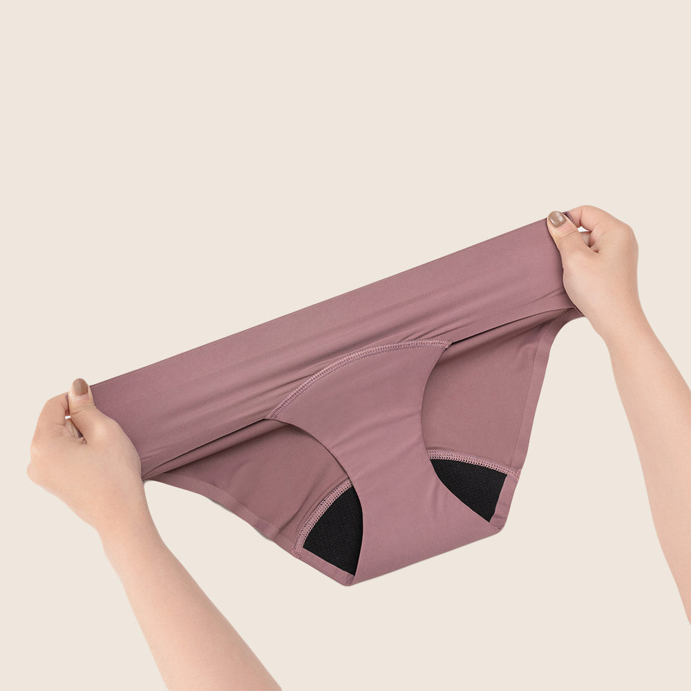 Lilova Period Proof Underwear Leak Free Menstrual Panty Built In Absorbent Undies Best Cycle Protection Panties heavy absorbency Brief Seamless Second Skin Bikini #color_coffee