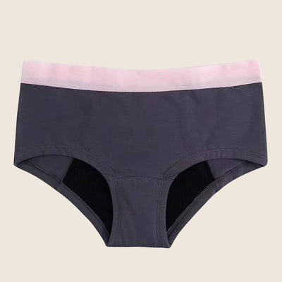 Lilova Period Proof Underwear Leak Free Menstrual Panty Built In Pad Absorbent Undies Best Cycle Protection Panties Teen Teenager Tween Ella Cotton Brief #color_dark-grey