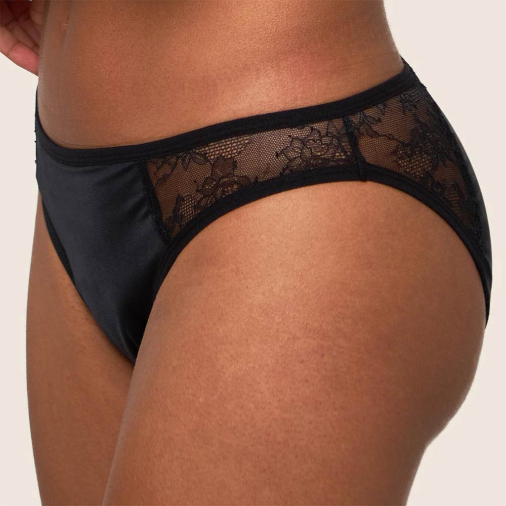 Lilova Period Proof Underwear Leak Free Menstrual Panty Built In Absorbent Undies Best Cycle Protection Panties Brief Chloe Bikini #color_black