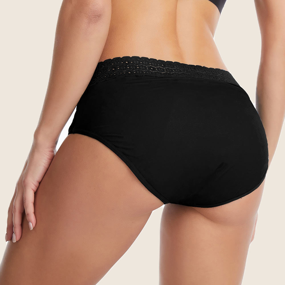 Breey Women's High Waist Physiological Pants Period Panties Black Black 4x-large