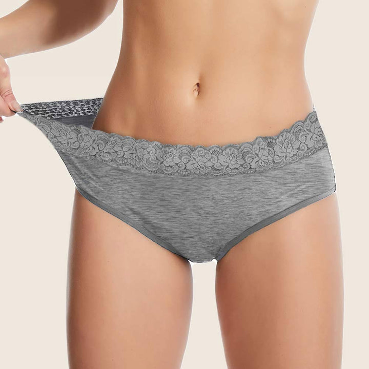 Lilova Period Proof Underwear Leak Free Menstrual Panty Built In Absorbent Undies Best Cycle Protection Panties Brief Avery Cotton hip hugger #color_grey