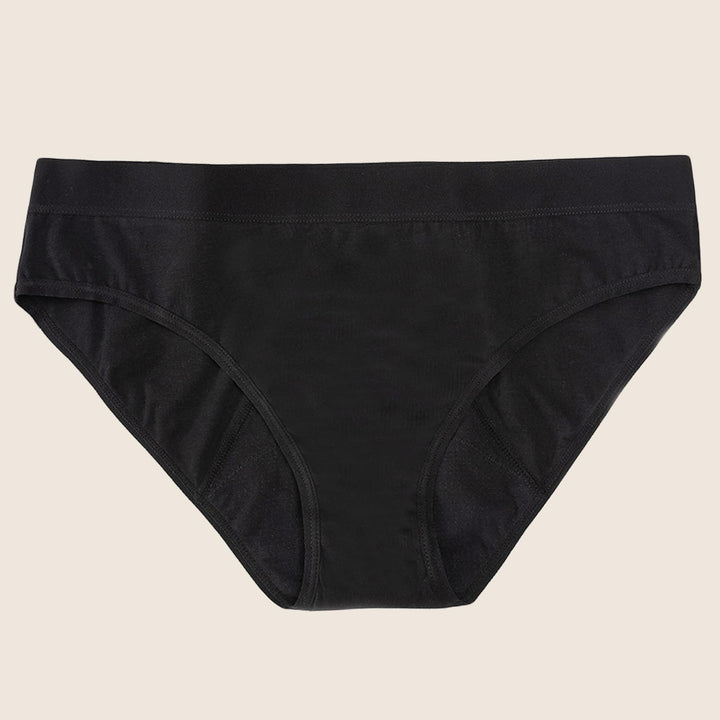 Lilova Period Proof Underwear Leak Free Menstrual Panty Built In Absorbent Undies Best Cycle Protection Panties Brief Lily Cotton Bikini #color_black
