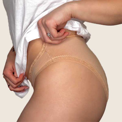 Lilova Period Proof Underwear Leak Free Menstrual Panty Built In Absorbent Undies Best Cycle Protection Panties Brief Mia Cotton Bikini heavy absorbency #color_beige
